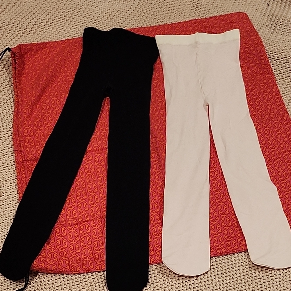 Black and Soft Pink Tights Set 7-10Y